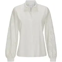MADELEINE Langarmbluse "Hemdbluse Blusenshirt mit Lochstickerei" Langarm mit Spitzenärmeln