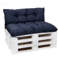 Setgarden Set Palettenkissen Sitzkissen 120x50 cm + Rückenkissen 120x40 cm 1tlg Marine