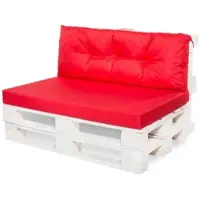 Setgarden Mix Set Palettenkissen 120x60x10cm Sitzkissen + Rückenkissen 120x40cm 1tlg Rot