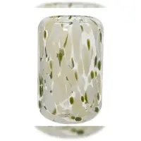 Décoris Glasvase 20,5x13cm gemustert - Transparente Blumenvase mit organischem Muster Tischvase Glas Moderne Vase Tischdeko Geschenk Dekovase Creme Grün