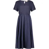 Cartoon Midikleid mit Eingrifftaschen in Dunkelblau | Gr.: 46