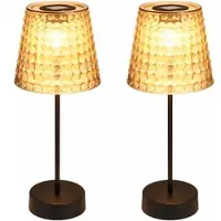 Globo 2er Set LED Solarlampe, Tischleuchte, rauchfarben, H 29 cm