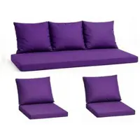 Setgarden Komfort Set Gartenloungekissen aus Technorattan-Möbel Kissen für Sofa 150x60 cm + Sessel 1tlg Violett