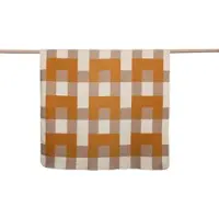 David Fussenegger Kurzflor- Wohndecke Savona 'Karo clean' 150 x 200 cm (Farbe: Gold)
