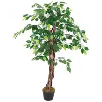 Lex Kunstpflanze Ficus Dekobaum Holzstamm Zimmerpflanze Kunstbaum 462 Blätter 115cm