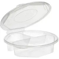 Papstar Starpak 25 Menüboxen mit Klappdeckeln, PP transparent 8-eckig - 5,9 cm x 21,5 cm x 21,5 cm 3-geteilt