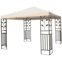 Linder Exclusiv GmbH Metallpavillon 3x3 m Pavillon Pergola Gartenpavillon Partyzelt Festzelt stabil beige