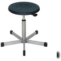 Chefgastro Edelstahl Hocker Miami | Sitzhöhe 44-63cm | Ø 61cm | Tragfähigkeit 110kg | Polyurethane-Sitz | Edelstahl-Fußkreuz mit Gleiter