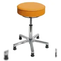 Proregal Drehhocker Indianapolis | Sitzh√∂he 46-59cm | √ò 53cm | Tragfähigkeit 110kg | Kunstleder-Sitz | Aluminium-Fußkreuz mit Gleiter | Gelb