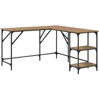 vidaXL Schreibtisch Artisan-Eiche Holzwerkstoff 139 x 139 x 75 cm