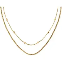Calvin Klein Edelstahlketten-Set "CK LAYERED", gelbgoldfarben, Halsketten, Edelstahl, L: 45,5 B: 4mm, Edelstahlketten-Set, B:4mm