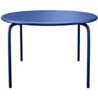 Vente-unique Runder Gartentisch D.130 cm aus Metall – Nachtblau – MIRMANDE von MYLIA
