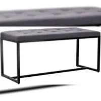 Proregal CHEFGASTRO Sitzbank PALMA Schwarz Stoff HxBxT 48x100x40cm Dunkelgrau