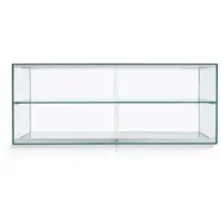 K-Möbel Handgefertigte Kunstvitrine Glas 125x47x36 cm Made in Germany mit Schiebetür & Schloss & Glasboden