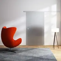 Dorma Glasschiebetür Satiniert 1025 x 2050 mm Komplettset Silber Muschelgriff SoftClose
