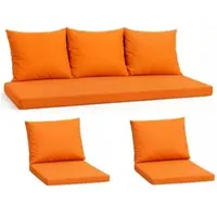 Setgarden Komfort Set Gartenloungekissen aus Technorattan-Möbel Kissen für Sofa 110x60 cm + Sessel 1tlg Orange