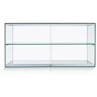 K-Möbel Handgefertigte Kunstvitrine Glas 100x47x36 cm Made in Germany mit Schiebetür & Schloss & Glasboden