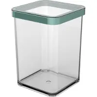 Rotho Premium Dose quadr. 1 l LOFT, Farbe:Transparent / Mistletoe grün