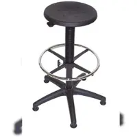 Proregal Hocker Louisville | Sitzh√∂he 54-80cm | √ò 63cm | Tragfähigkeit 110kg | Polyurethane-Sitz | Kunststoff-Fußkreuz mit Gleiter | Schwarz