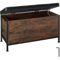 TecTake Sitztruhe, Industrial Style, gepolstert, Kunstlederbezug