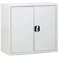 Proregal Flügeltürenschrank Badger | 2 Fachböden | Eurolock Griff Sockel | HxBxT 120x120x42 cm | Grau | Lackiert