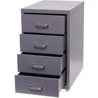 Proregal Rollcontainer Housten | HxBxT 48x28x41cm | 4 Schubladen | Dunkelgrau | Schubladenschrank Stahlschrank Büroschrank