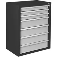 Proregal Schubladenschrank Kobra mit 7 Schubladen | HxBxT 90x70x43,5cm | Anthrazitgrau/Lichtgrau