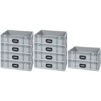 Proregal 10x Eurobox NextGen Portable Uno | HxBxT 17x40x60cm | 34 Liter | Eurobehälter, Transportbox, Transportbehälter, Stapelbehälter