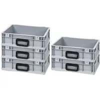 Proregal Spar Set 5x Eurobox Nextgen Portable Uno HxBxT 12 x 30 x 40 cm 11 Liter Eurobehälter Transportbox Transportbehälter Stapelbehälter