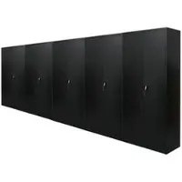 Proregal Mega Deal 5x Flügeltürenschrank ELEPHANT Metall Aktenschrank komplett montiert abschließbar 180x80x40cm Stahl 4 Ebenen Stahlschrank Schwarz