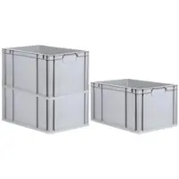 Proregal SuperSparSet 3x Eurobox NextGen Economy, Griffe zu, HxBxT 32x40x60cm, 65 Liter, Eurobehälter, Box, Transportbehälter