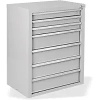 Proregal Schubladenschrank Kobra mit 7 Schubladen HxBxT 90 x 70 x 43,5 cm Lichtgrau