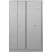 Proregal Garderobenspind Camel | 4-Fächer & 2-Schlösser| HxBxT 180x117x50 cm | Vorhängeschloss | Grau