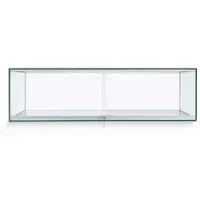 K-Möbel Handgefertigte Kunstvitrine Glas 125x37x36 cm Made in Germany mit Schiebetür & Schloss