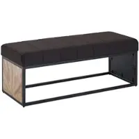 KADIMA DESIGN Sitzbank Stoff Schwarz 105x40x40 cm Flur Polsterbank mit Metallgestell, Design Bettbank Schlafzimmer, Flurbank