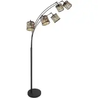 Mexlite Stehlampe Sumba, dimmbar, schwarz, für Wohn- / Esszimmer, Metall, Stehlampe
