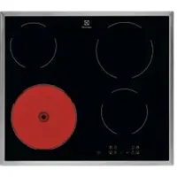 Electrolux LRR6430M, Schwarz, Edelstahl, Integriert, 60 cm, Keramik, Keramik, 4 Zone(n)