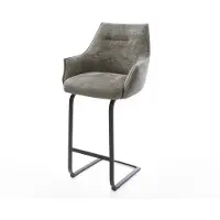DELIFE Barstuhl Alja-Flex Bouclé Soft Schlamm Freischwinger Flach Metall Schwarz Taschenfederkern