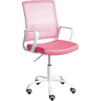 Beliani Bürostuhl Rosa Netzstoff Atmungsaktiv Drehbar Höhenverstellbar mit Armlehnen Modernes Design Computer Drehstuhl für Homeoffice Büro