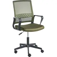Beliani Bürostuhl Dunkelgrün Netzstoff Atmungsaktiv Drehbar Höhenverstellbar mit Armlehnen Modernes Design Computer Drehstuhl für Homeoffice Büro