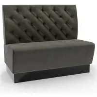 BIG Möbel Gastro Sitzbank Amsterdam | 160 cm breit | Samtstoff in Anthrazit | Chesterfield | Dinerbank