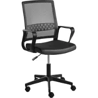 Beliani Bürostuhl Schwarz Netzstoff Atmungsaktiv Drehbar Höhenverstellbar mit Armlehnen Modernes Design Computer Drehstuhl für Homeoffice Büro