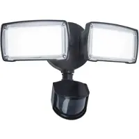 Lutec LED-Sensor-Außenwandstrahler CHIMERA, schwarz, 2-flg., IP54 CHIMERA, schwarz, Kunststoff, Wandleuchte außen