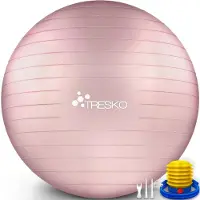 Tresko Gymnastikball Anti-Burst, mit Luftpumpe, Ø 55 cm, rose-gold, belastbar bis 300 kg