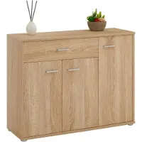 CARO-Möbel Sideboard ESTELLE Mehrzweckschrank, Sonoma Eiche mit 3 Türen und 1 Schublade, 88 cm breit
