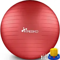 Tresko Gymnastikball Anti-Burst, mit Luftpumpe, Ø 85 cm, rot, belastbar bis 300 kg