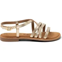 Lazamani Zuza Damen Ledersandalen Gold Größe 39