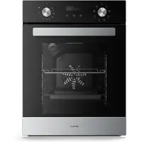 Klarstein Verosteel Einbaubackofen 45 cm - 49L, 8 Betriebsmodi, A, Edelstahl & Schwarzglas, Timer, Doppelverglasung, Einbau Backofen ohne Kochfeld