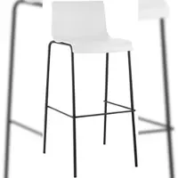 DELUKE Barhocker TENAR - Kunststoff Weiß 43x48x100 cm Schwarz | Barstuhl Mit Lehne Tresenhocker Tresenstuhl Kneipenhocker Kneipenstuhl