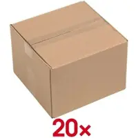 Quali Well Versandkartons 20,0/20,0/14,0 cm - 20 Stück braun, 20.6x14.6x20.6 cm
